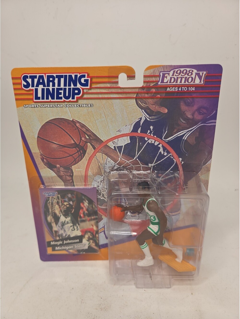 Hasbro Starting Lineup 1998 Edition Magic Johnson Basketball Action Figure Mint